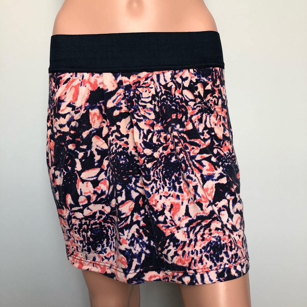 Free People Navy Floral Mini Skirt
